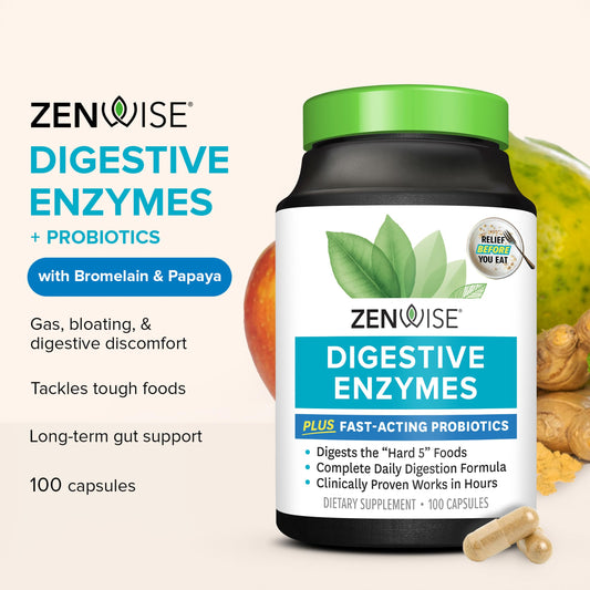 Digestive enzymes with probiotics illustrating gut health