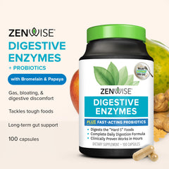 Digestive enzymes with probiotics illustrating gut health