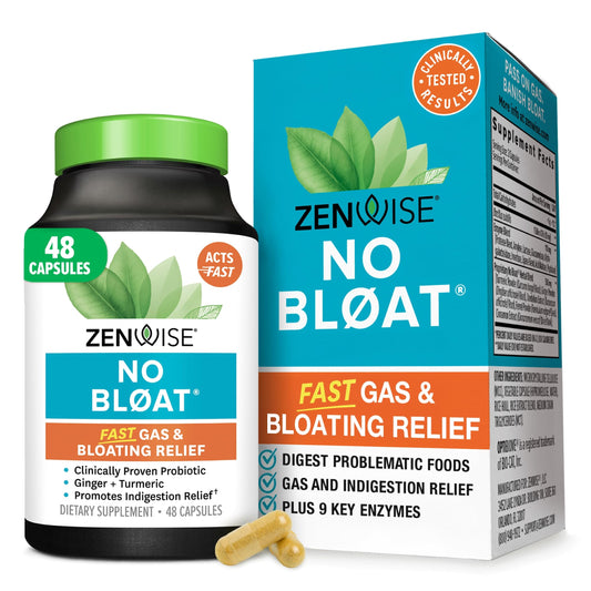 Zenwise No Bloat Digestive Enzymes bottle with label