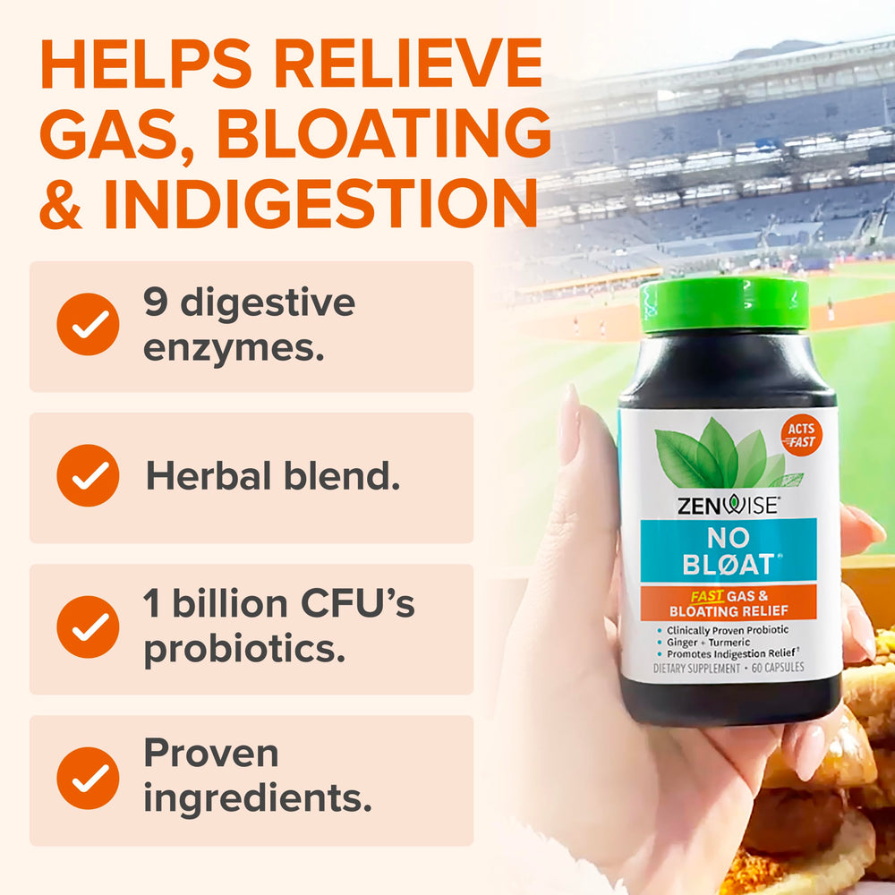 Capsules of Zenwise No Bloat digestive enzymes