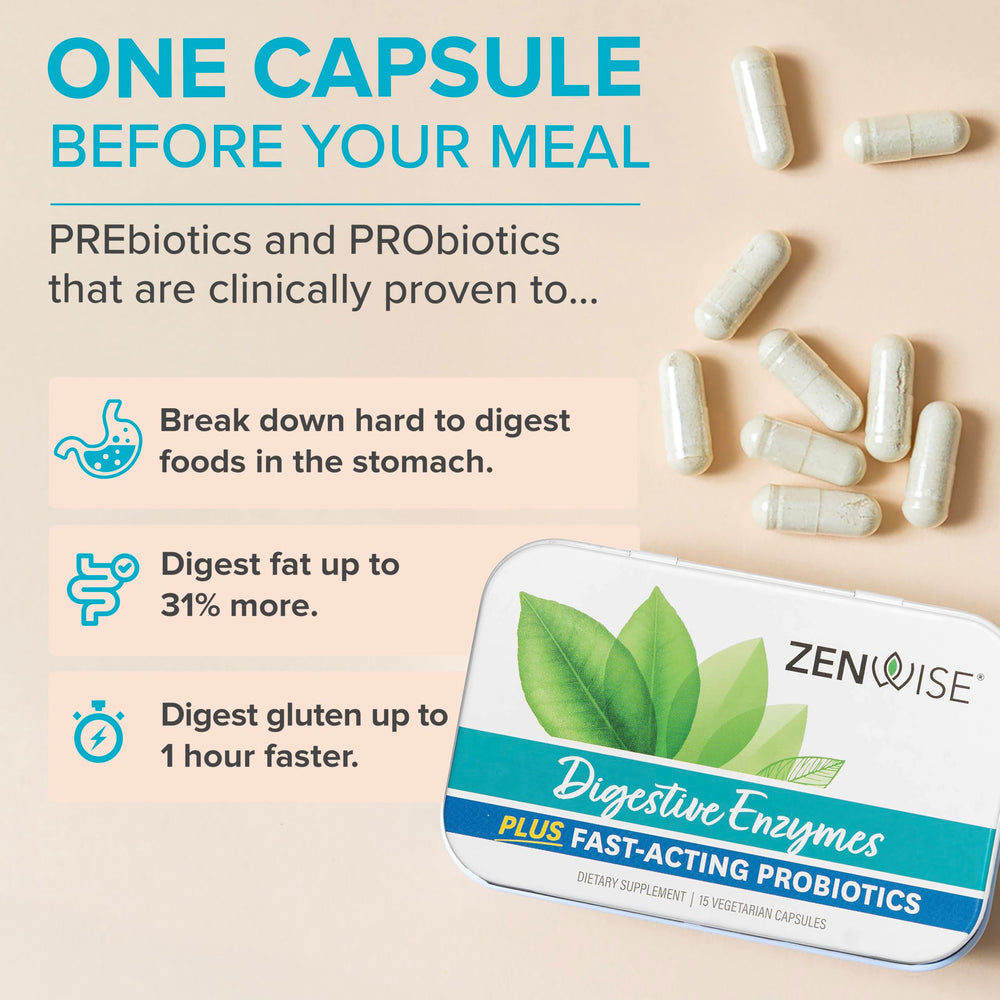 Plant-based bromelain and papain enzymes with prebiotic fiber
