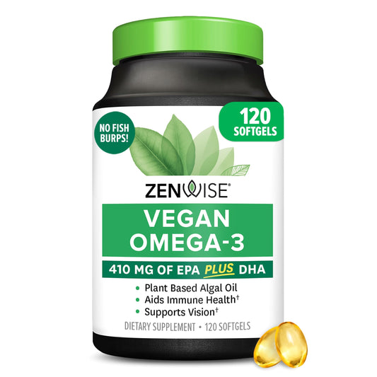 Zenwise Vegan Omega-3 bottle with 120 softgels hero image