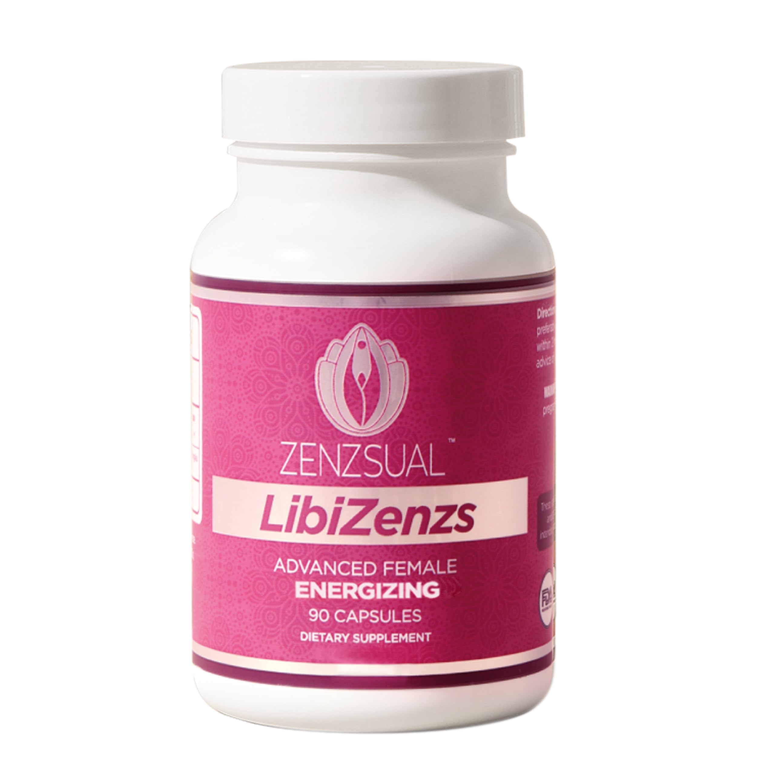 Front view of ZENZSUAL Libizenzs bottle