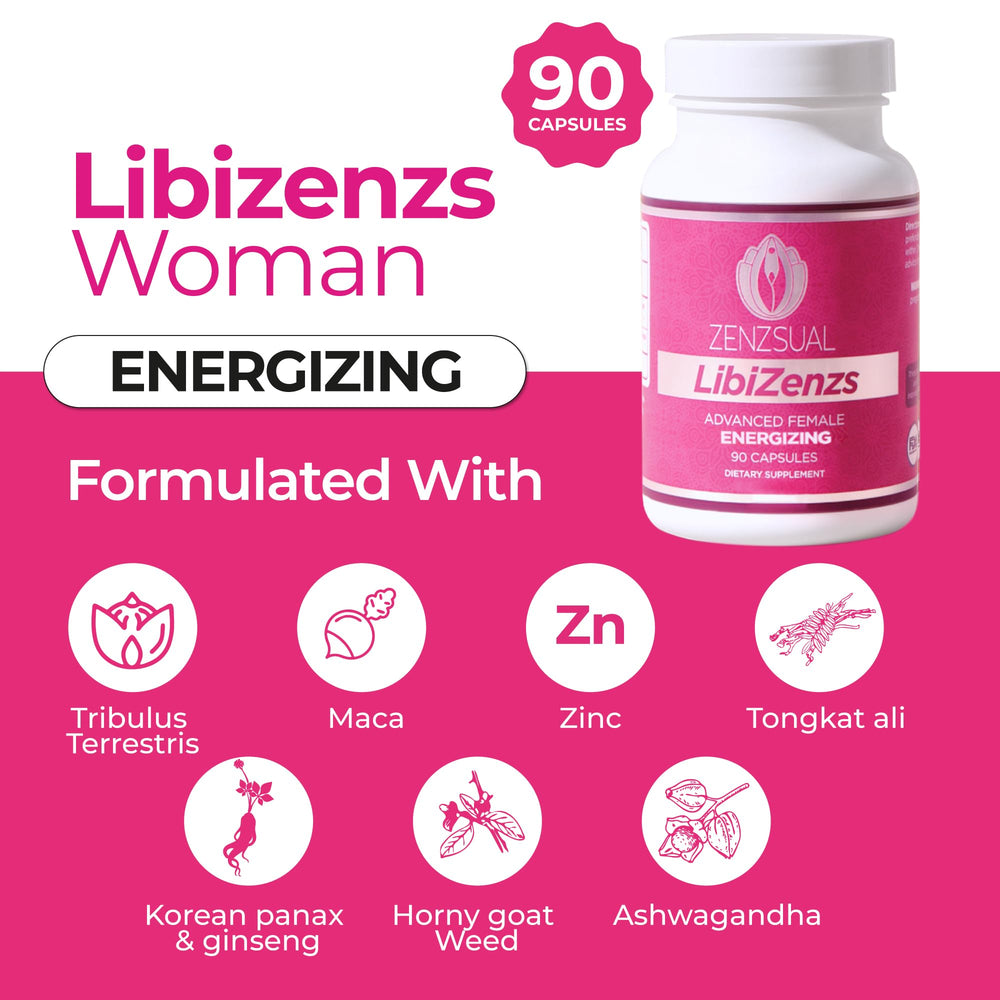 Ingredients: Maca root, Ashwagandha, and Ginseng