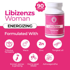 Ingredients: Maca root, Ashwagandha, and Ginseng