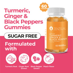 Close-up of peach-flavored gummies