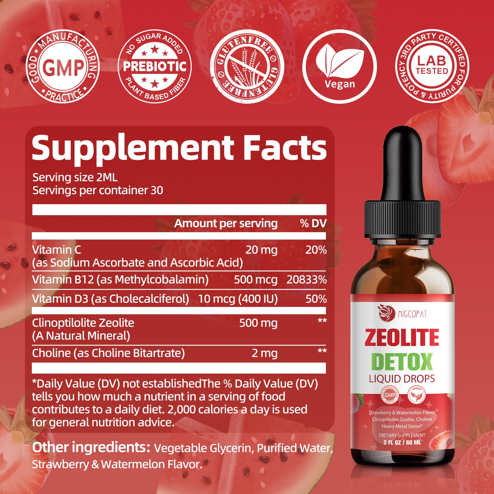 Back packaging view with nutrition information
