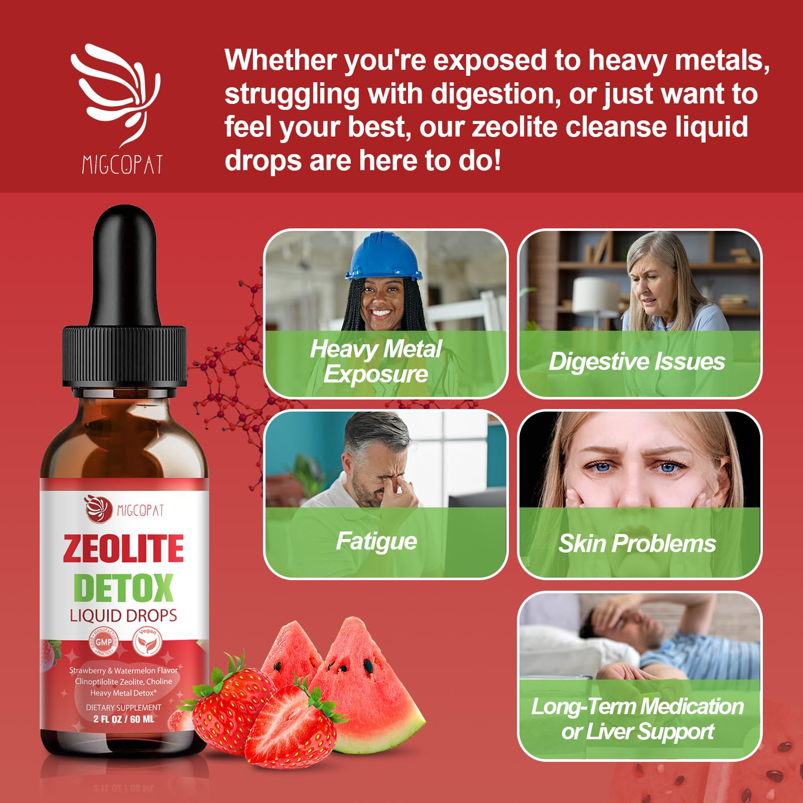 Dropper delivering Zeolite Detox Drops for daily use