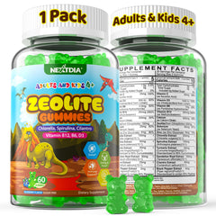 Zeolite detox gummies package for kids and adults
