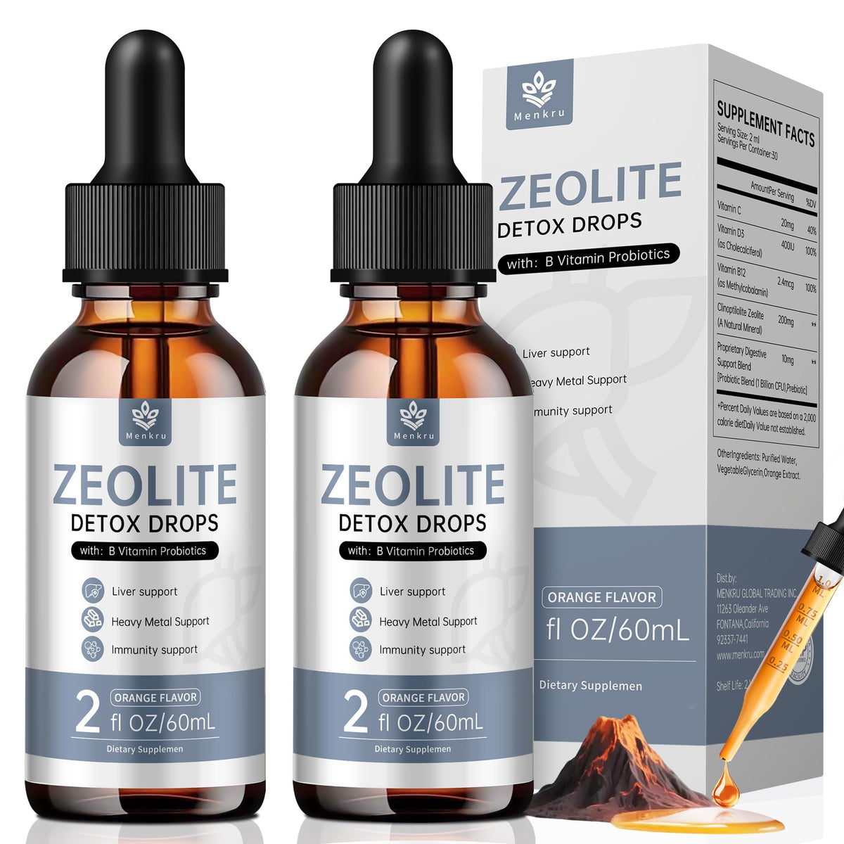 2 Pack Zeolite Drops front view