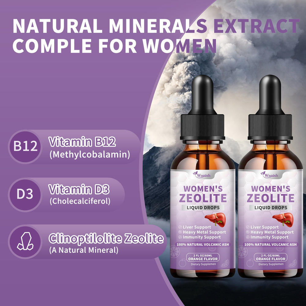 Dairy-free, gluten-free, sugar-free label on Zeolite Drops packaging