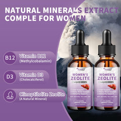 Dairy-free, gluten-free, sugar-free label on Zeolite Drops packaging