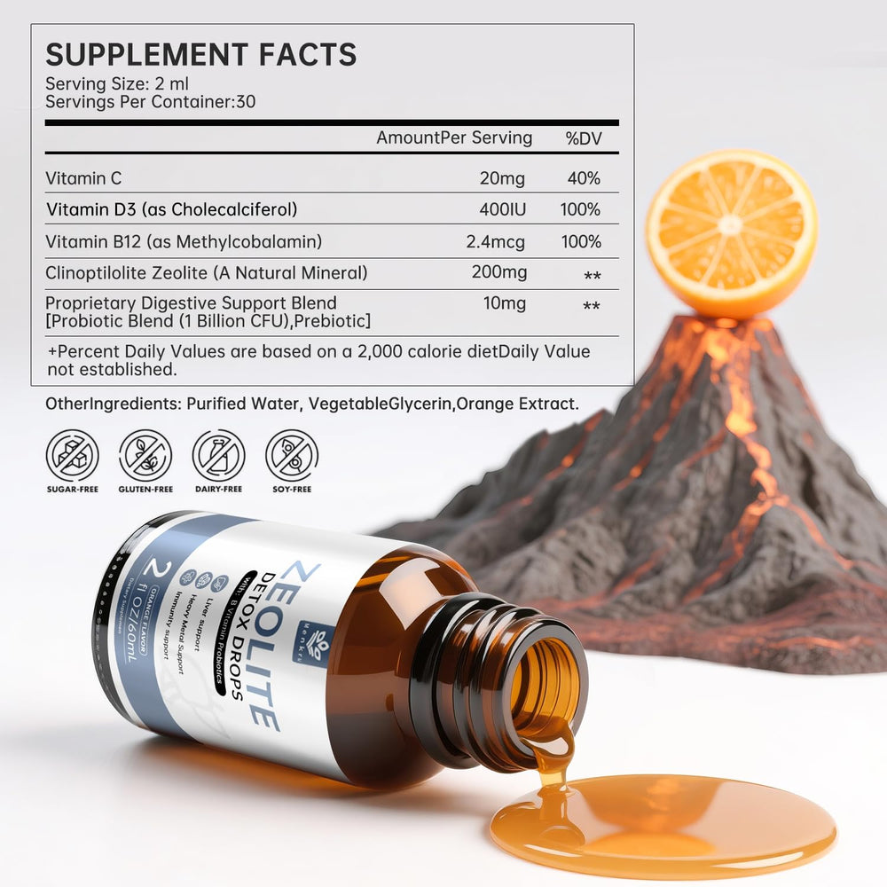 Zeolite Drops bottle with dropper