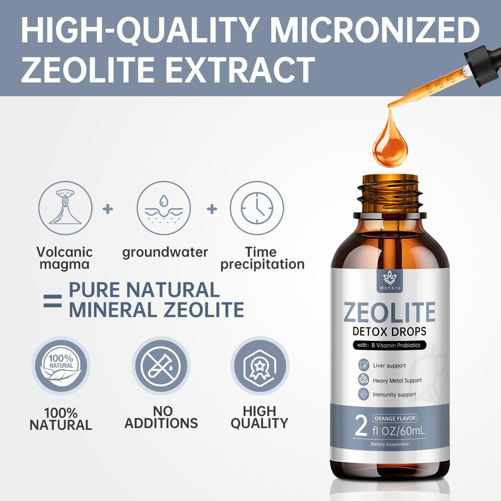 Zeolite Drops label close-up