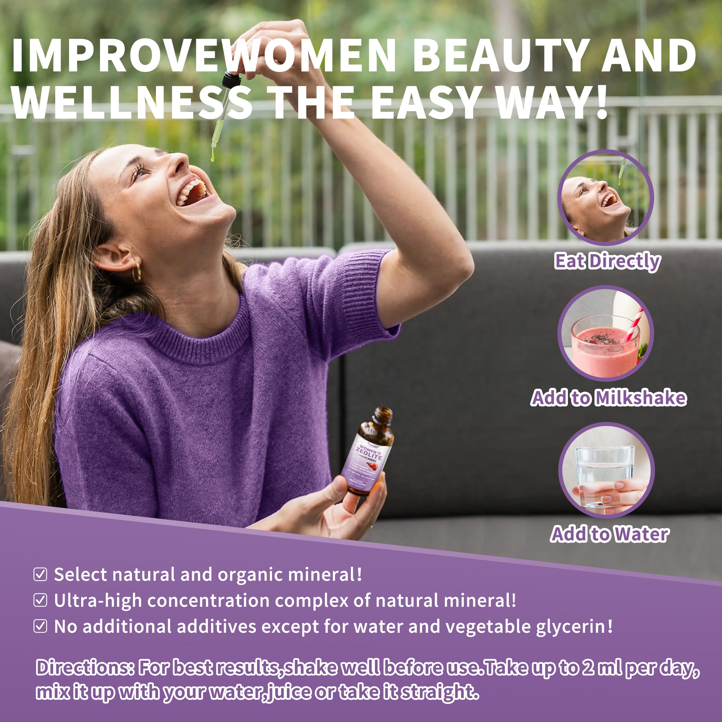 Lifestyle image showing women's wellness and energy from Zeolite Drops