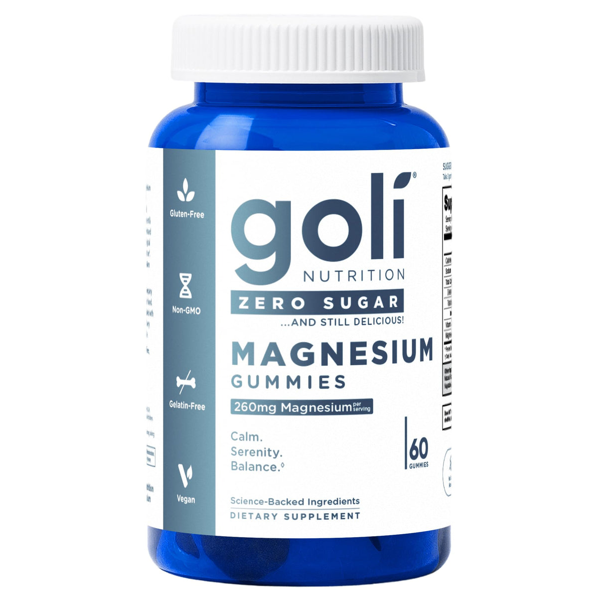 Zero Sugar Goli Magnesium Gummies bottle front label