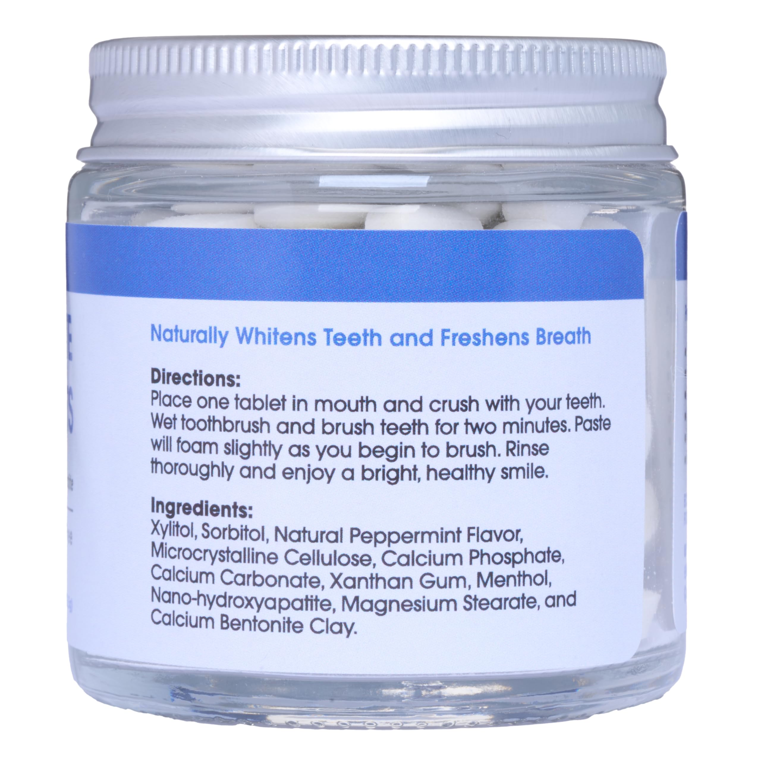 Reusable glass jar packaging for zero-waste toothpaste tablets