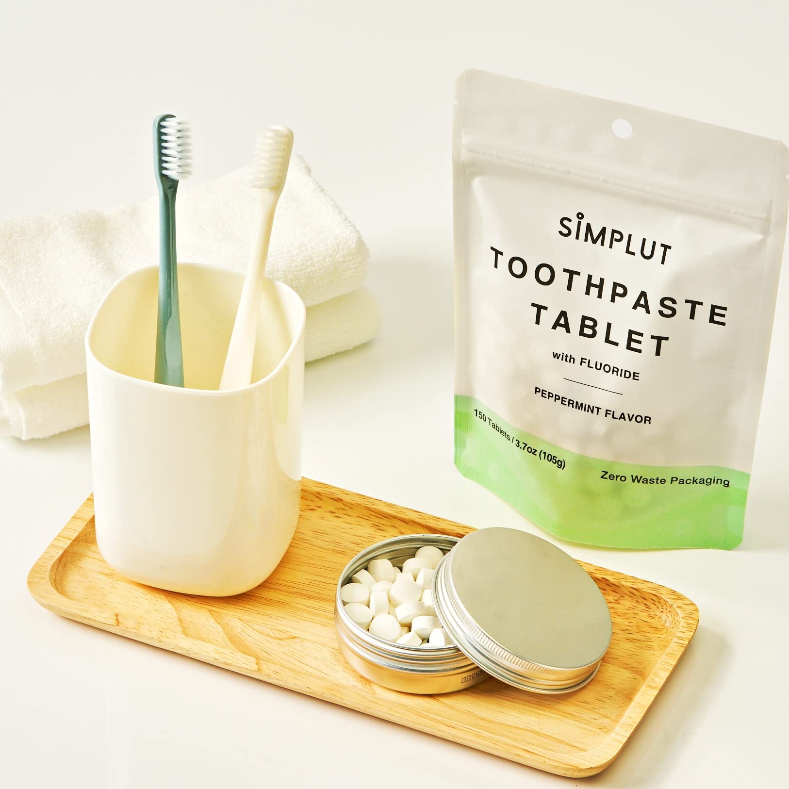 Zero-waste packaging for toothpaste tablets