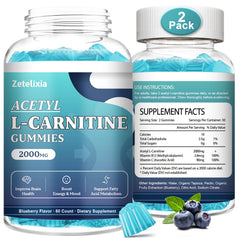 Zetelixia Acetyl L-Carnitine Gummies 2-pack sugar-free packaging front