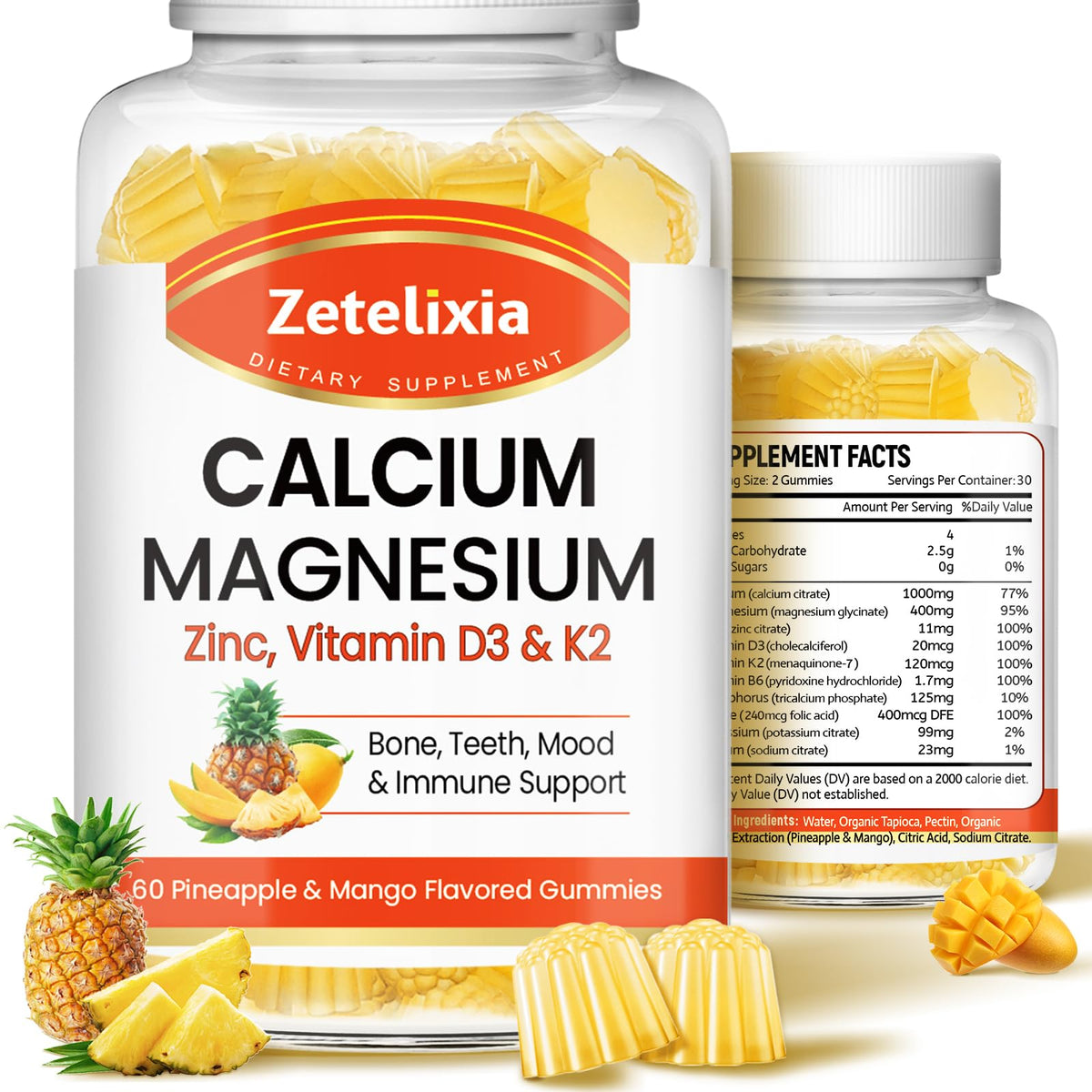 Zetelixia Calcium Gummies front view