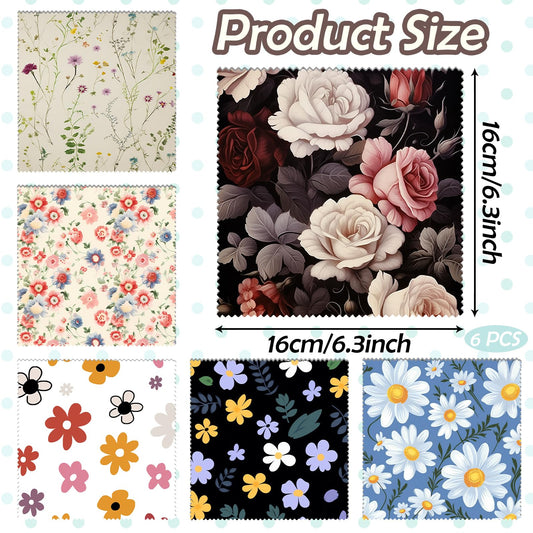 Assorted flower-pattern microfiber cleaning cloths for glasses and screens