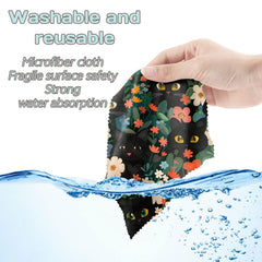 Gift-ready Zewurtuw glasses cleaning cloth set in green and black