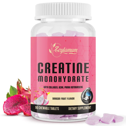 Zeylamum Creatine for Women bottle featuring Hydrolyzed Collagen and BCAA