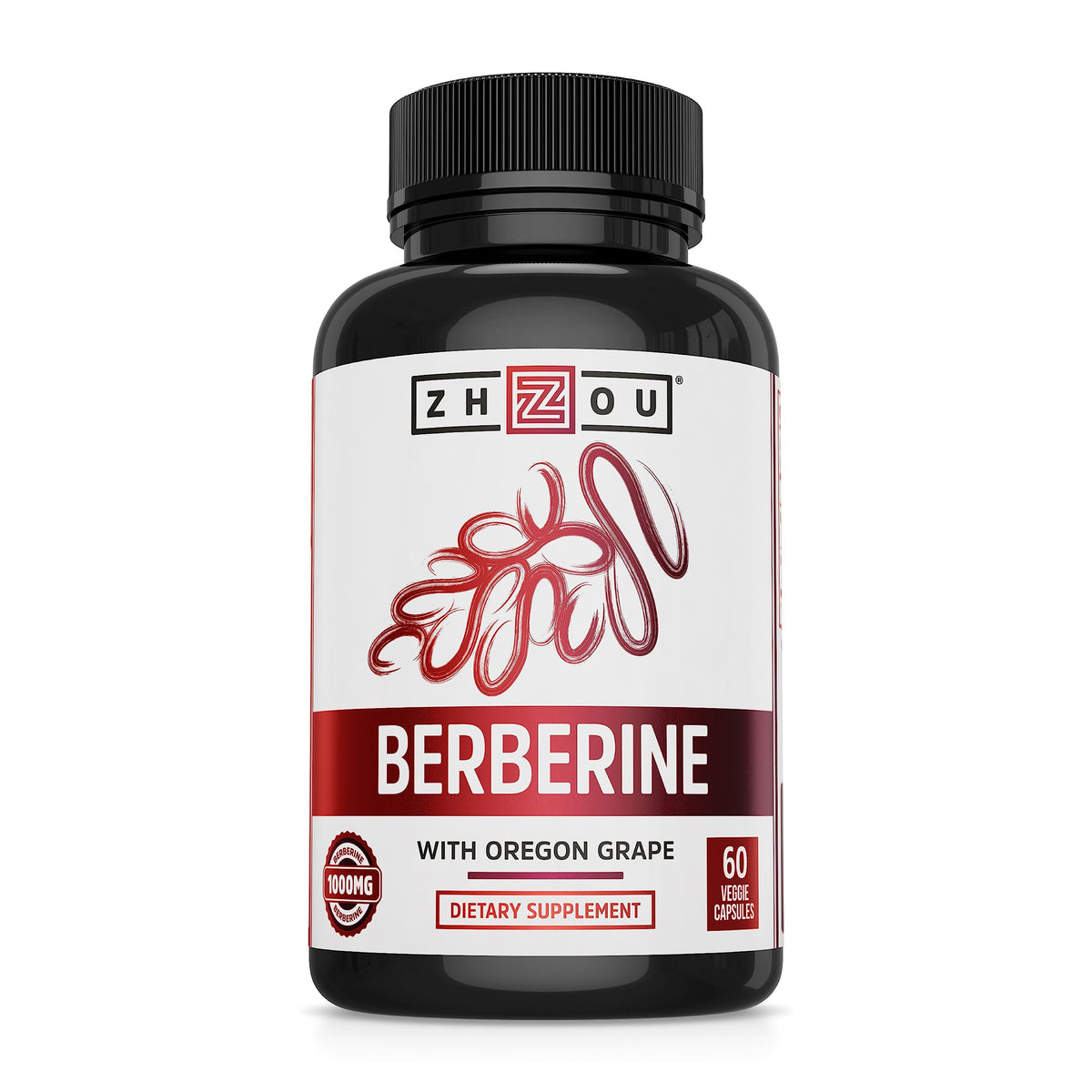 Front view of Zhou Berberine with Oregon Grape bottle label