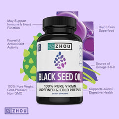 Unrefined black seed oil capsules in blister pack