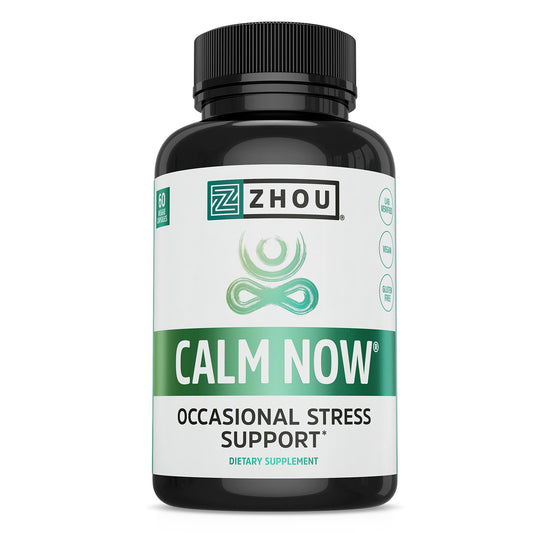 Zhou Calm Now bottle front view with label