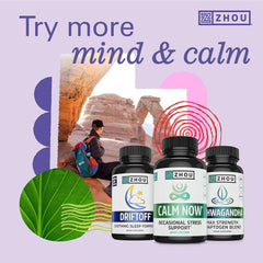 Capsules of Zhou Calm Now non-drowsy calm supplement