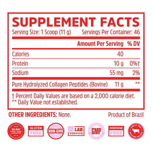 Back label of Zhou Collagen Peptides jar