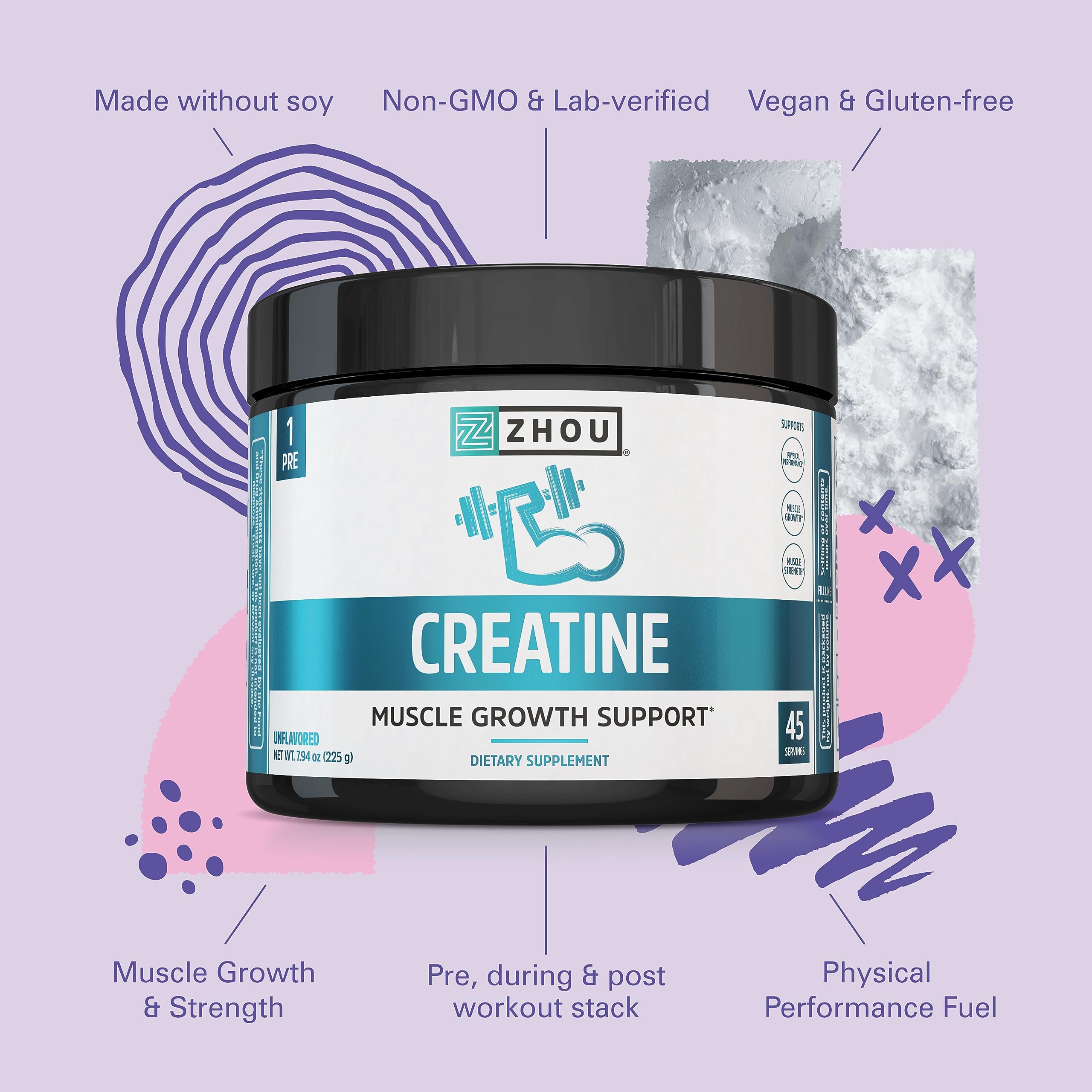 Vegan creatine supplement for athletes