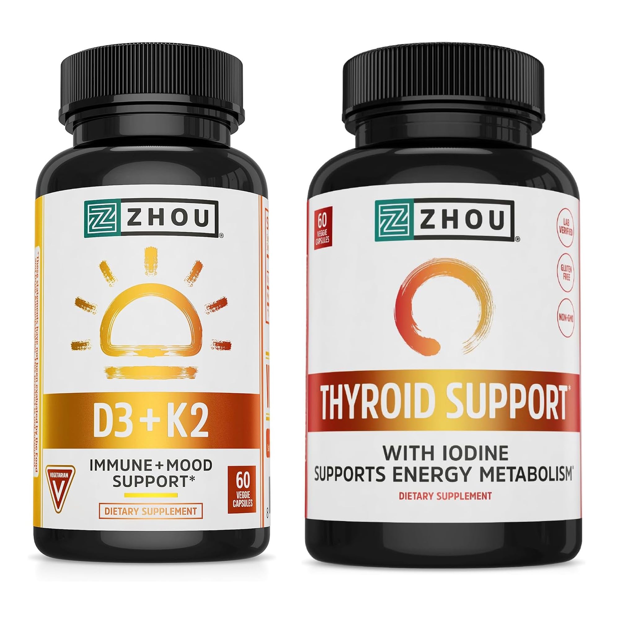 ZHOU D3+K2 bottle front supports immune health and bone strength.