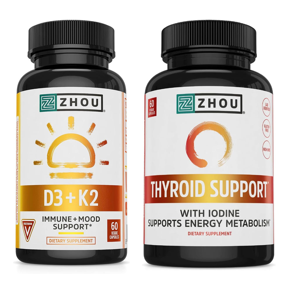 ZHOU D3+K2 bottle front supports immune health and bone strength.