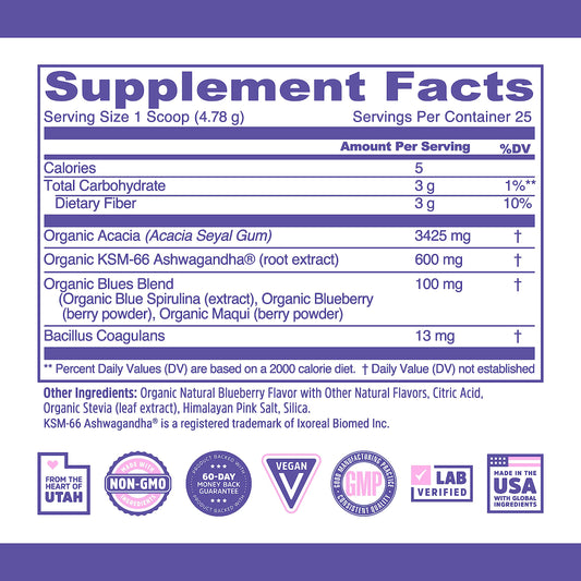 Label of Zhou Daily Blues blue spirulina powder