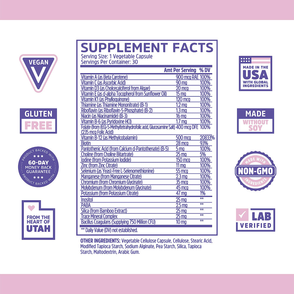 Close-up of Daily Boost label highlighting ingredients