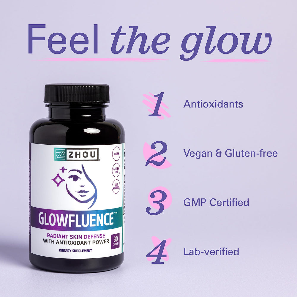 Glowfluence vegetarian capsules close-up