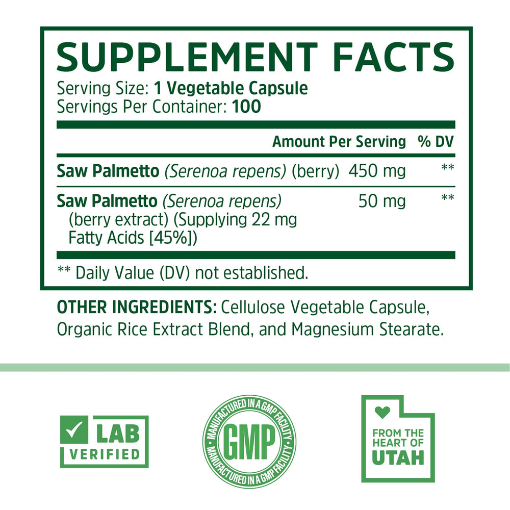 Saw palmetto extract 50mg component