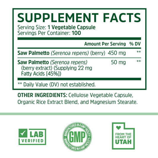 Saw palmetto extract 50mg component