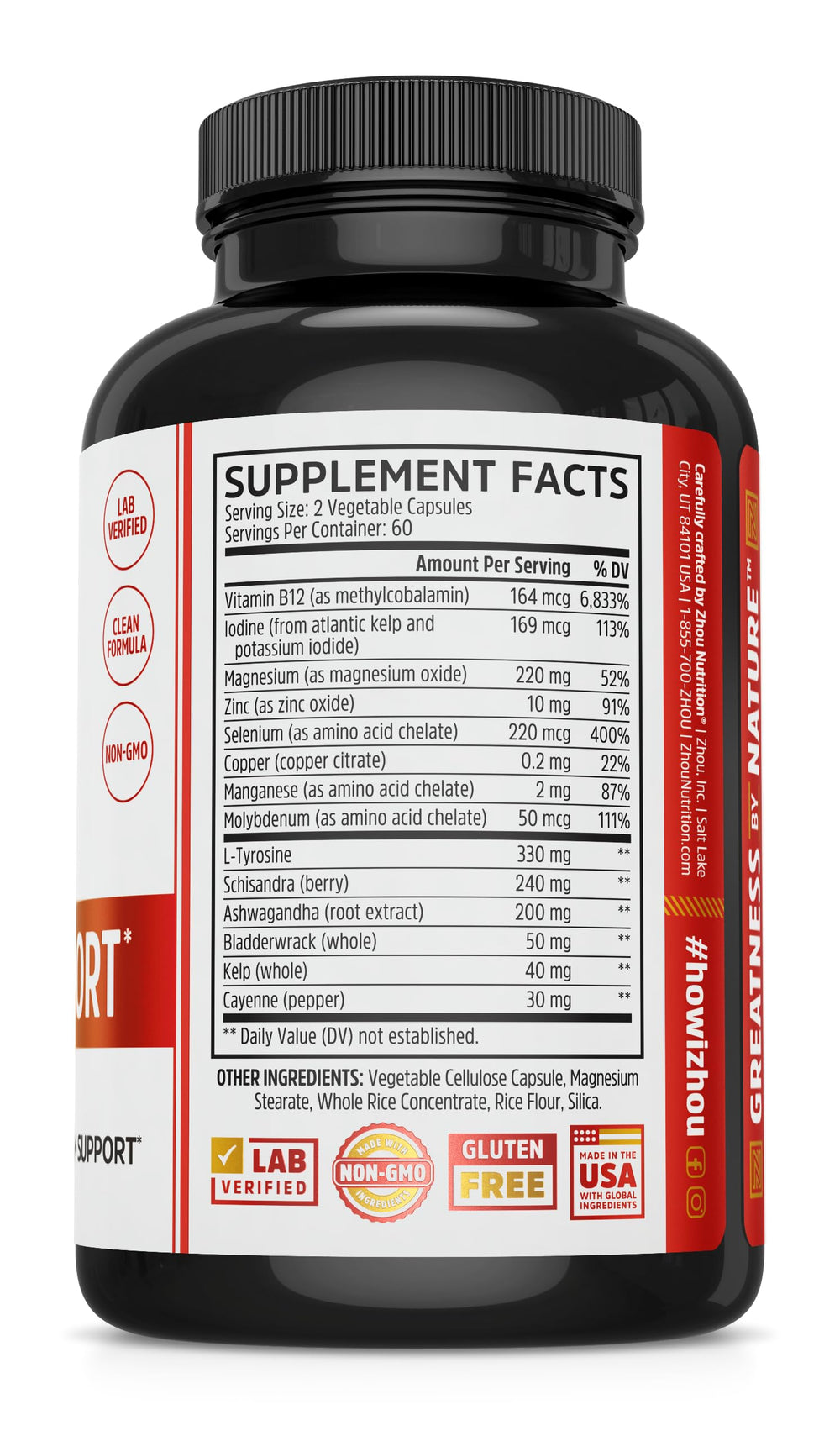 Close-up of ZHOU Thyroid Support capsules