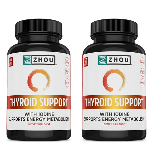 ZHOU Thyroid Support pack 2 hero image showing product bottles