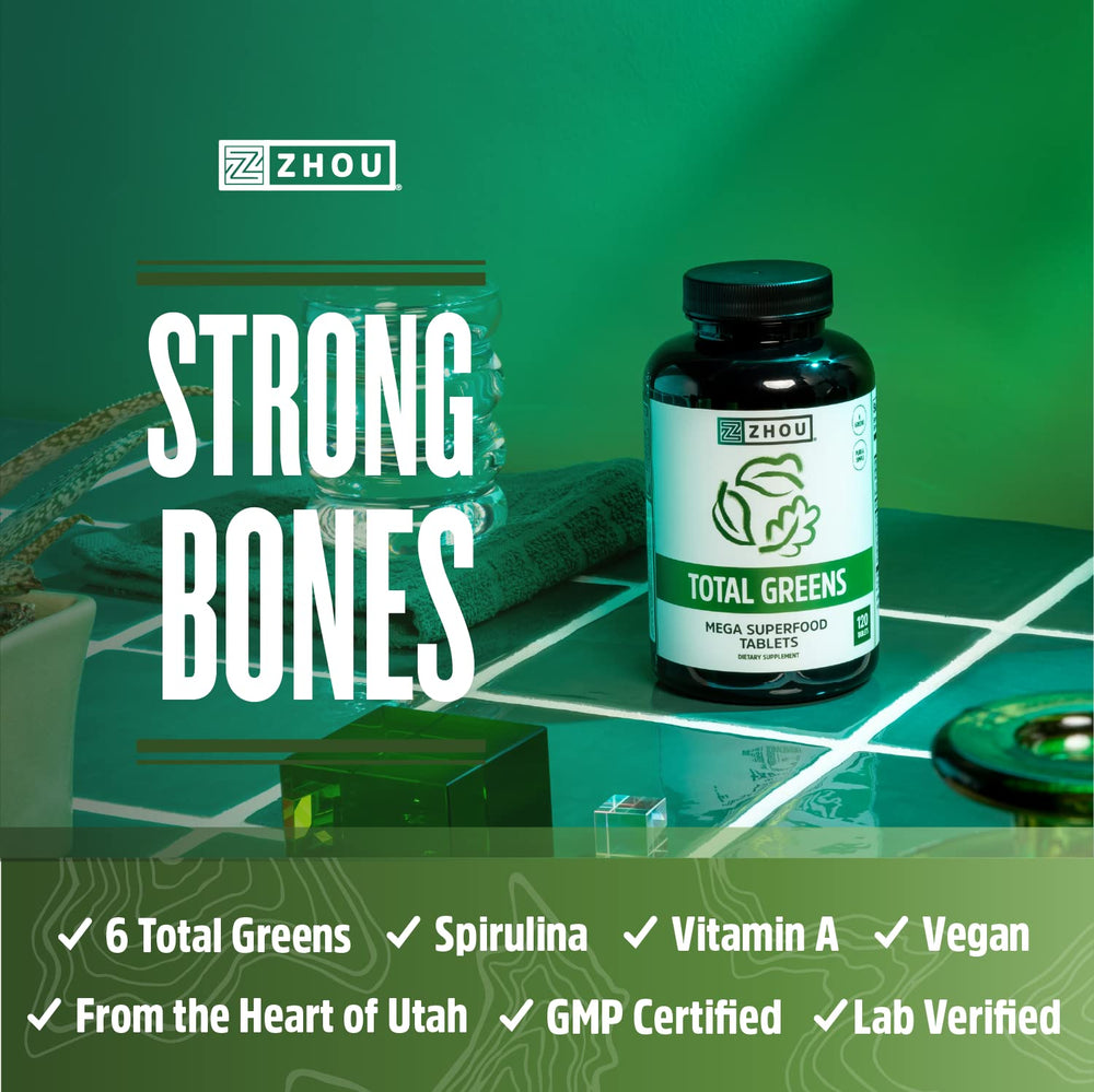 Spirulina and greens ingredients in Zhou Total Greens