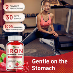 Packaging photo of ZHPHK Iron Gummies bottle and box