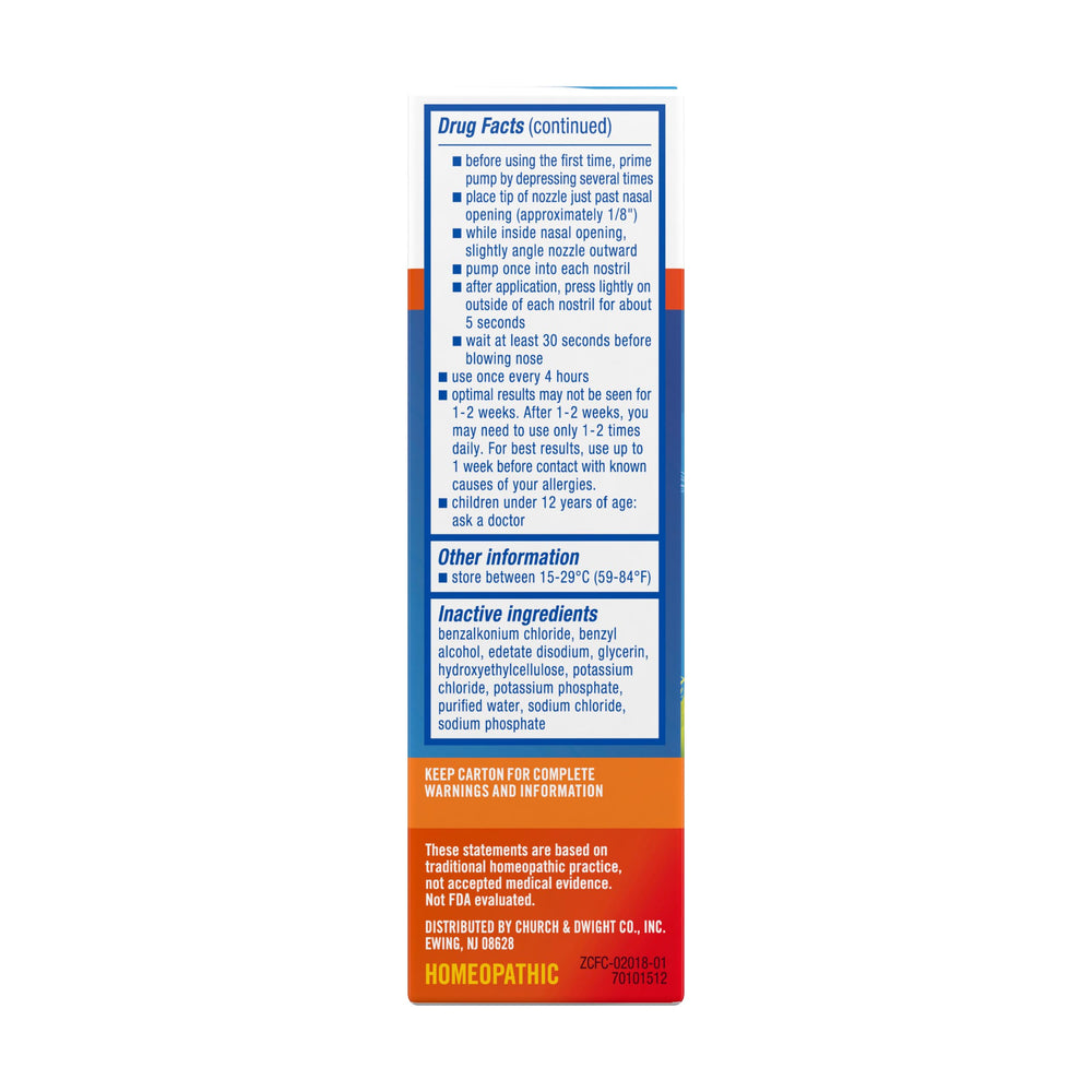 Zicam allergy relief quick-use image showcases simple, mess-free nasal spray application.