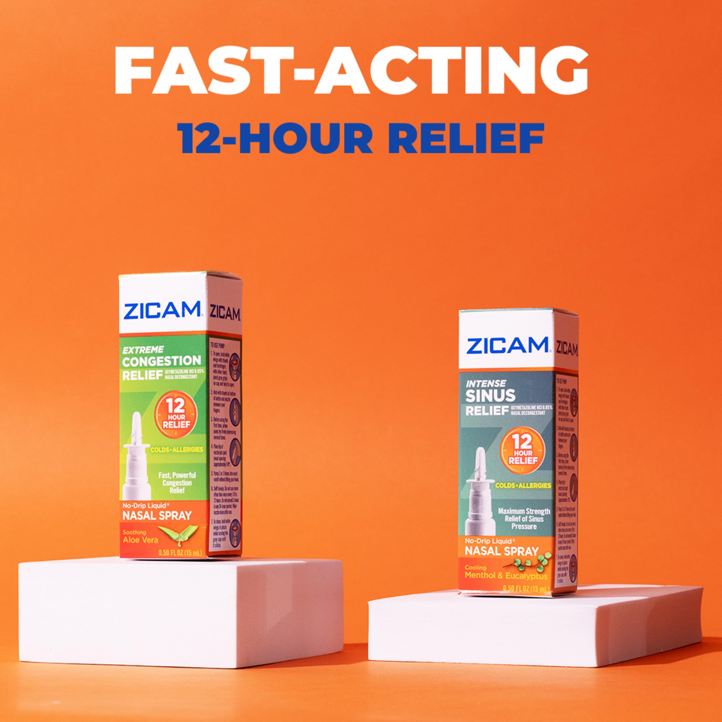 Zicam pump action illustrating 2-3 sprays per nostril dosing