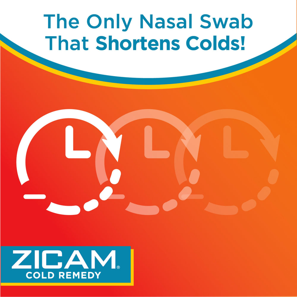 Zicam nasal congestion relief highlights fast, non-drowsy relief for congested passages.
