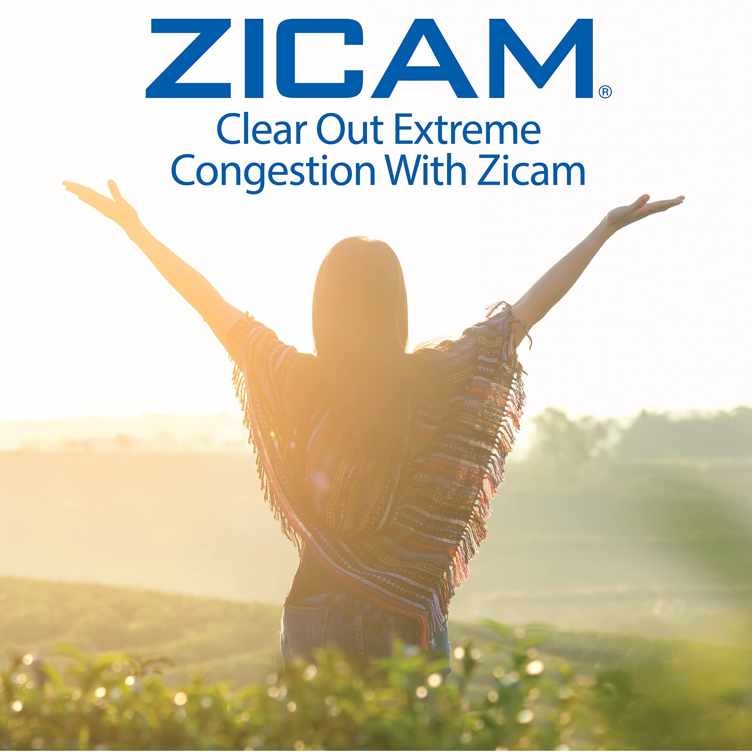 Zicam user applying spray demonstrates quick relief on-the-go