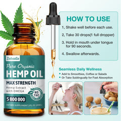 Graphic highlighting Omega 3-6-9 in ZiehooGe Hemp Oil