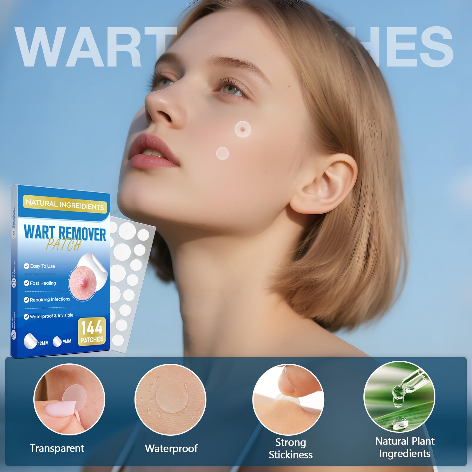 ZIHYO Wart Remover Patches thin on skin, nearly invisible and comfortable.